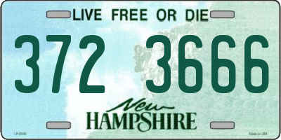 NH license plate 3723666