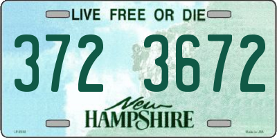 NH license plate 3723672
