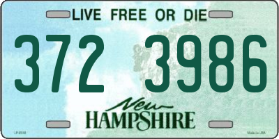 NH license plate 3723986