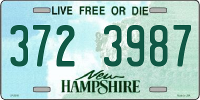 NH license plate 3723987