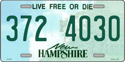NH license plate 3724030