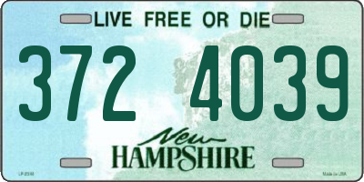 NH license plate 3724039