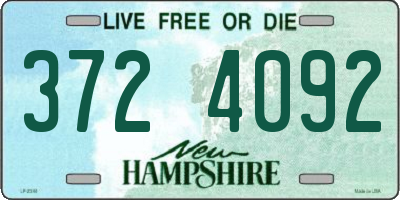 NH license plate 3724092