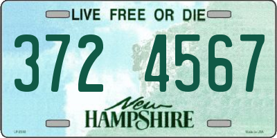 NH license plate 3724567