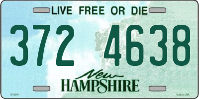 NH license plate 3724638