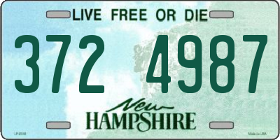 NH license plate 3724987