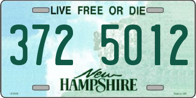 NH license plate 3725012