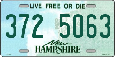 NH license plate 3725063