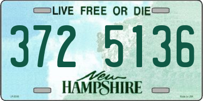NH license plate 3725136