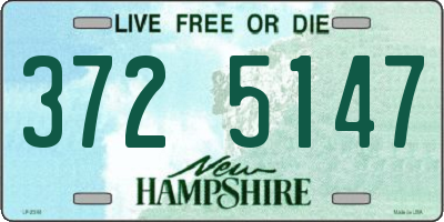 NH license plate 3725147
