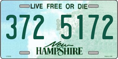NH license plate 3725172