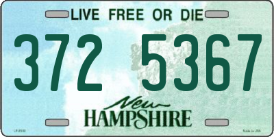 NH license plate 3725367