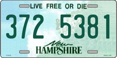NH license plate 3725381