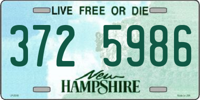 NH license plate 3725986