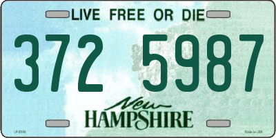 NH license plate 3725987