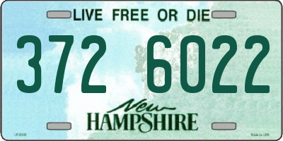 NH license plate 3726022