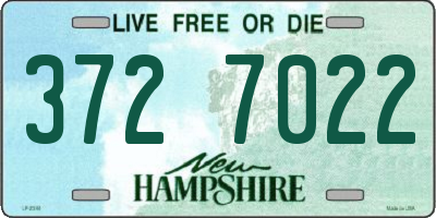 NH license plate 3727022