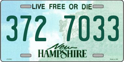 NH license plate 3727033
