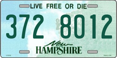 NH license plate 3728012