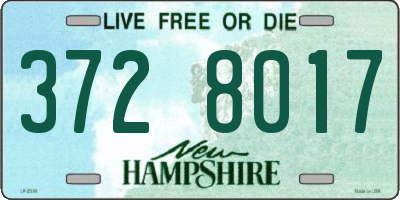 NH license plate 3728017