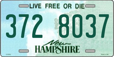 NH license plate 3728037