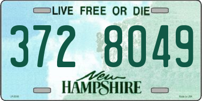 NH license plate 3728049