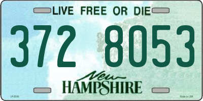 NH license plate 3728053