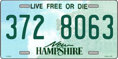 NH license plate 3728063