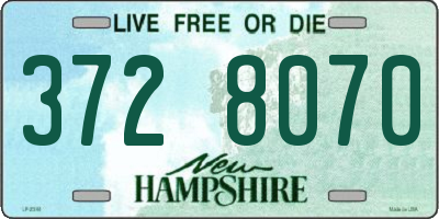 NH license plate 3728070