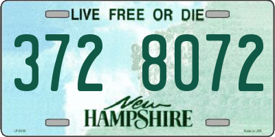 NH license plate 3728072