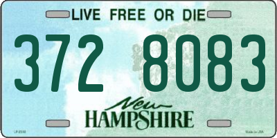 NH license plate 3728083