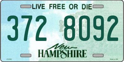 NH license plate 3728092