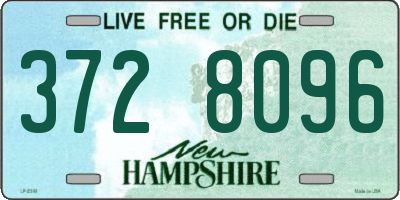 NH license plate 3728096