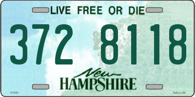 NH license plate 3728118