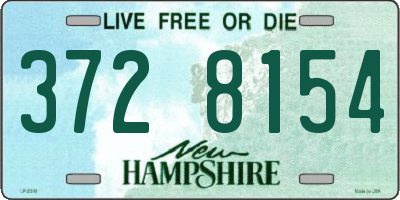 NH license plate 3728154