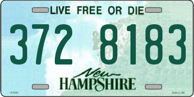 NH license plate 3728183