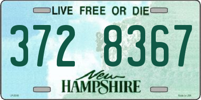 NH license plate 3728367