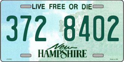 NH license plate 3728402
