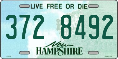 NH license plate 3728492