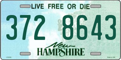NH license plate 3728643