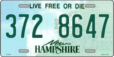 NH license plate 3728647