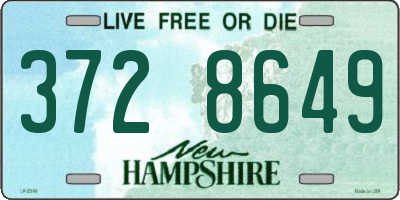 NH license plate 3728649
