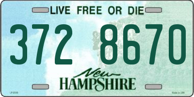 NH license plate 3728670