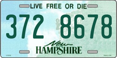 NH license plate 3728678