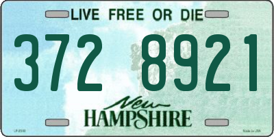 NH license plate 3728921