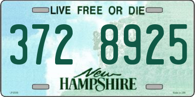 NH license plate 3728925