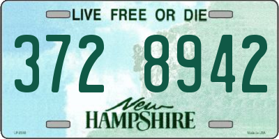 NH license plate 3728942