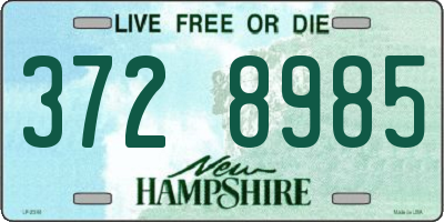 NH license plate 3728985