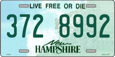 NH license plate 3728992