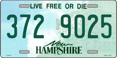 NH license plate 3729025